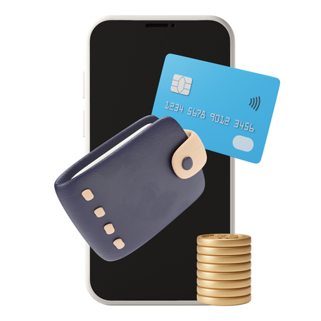 business-3d-e-wallet-in-a-phone-with-bank-card-stack-of-coins-and-leather-wallet